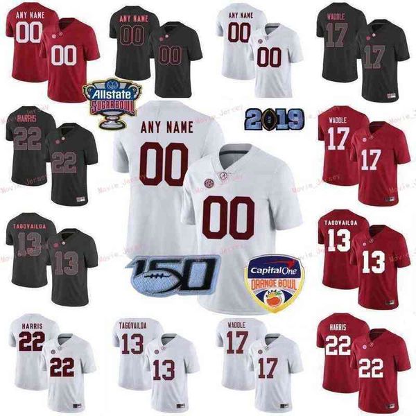

custom stitched jersey 13 tua tagovailoa 17 jaylen waddle 2 patrick surtain ii 22 najee harris alabama crimson tide men, Black