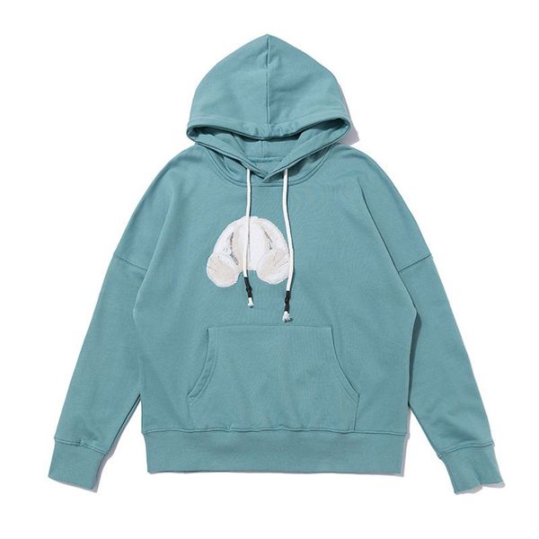 Designer Mens Palms Anjos Hoodies Teddy Bear Hoody Hooded Pulôver Moletom Solto Manga Longa Jumper High Street Moda Hoodie Mulheres Roupas Pretas QW