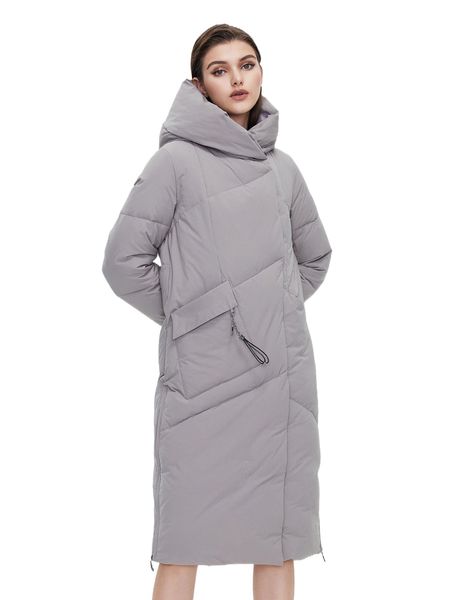 

zip up drawstring flap pocket patched detail hooded winter coat 88pp#, Black