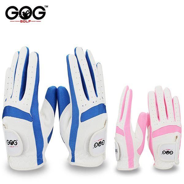

1 pair golf gloves for kids left right hand breathable soft fabric blue pink child 220712, Black