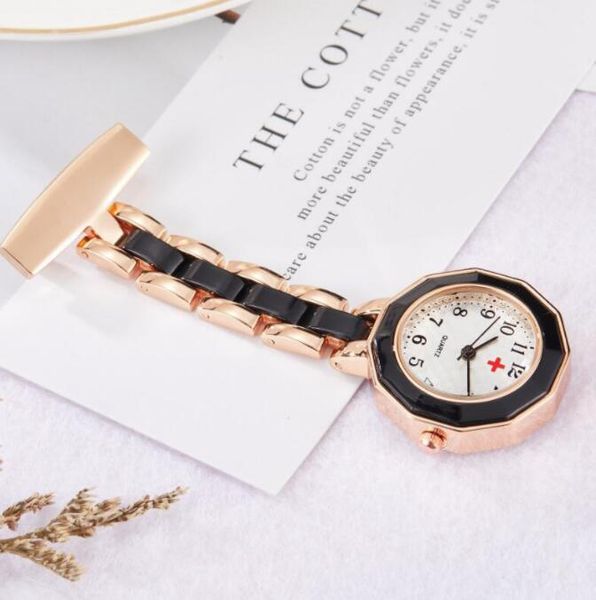 

new design fashion nurse watch pin brooch classic meter dial stainless steel fob women men working nursing pocket watch, Slivery;golden