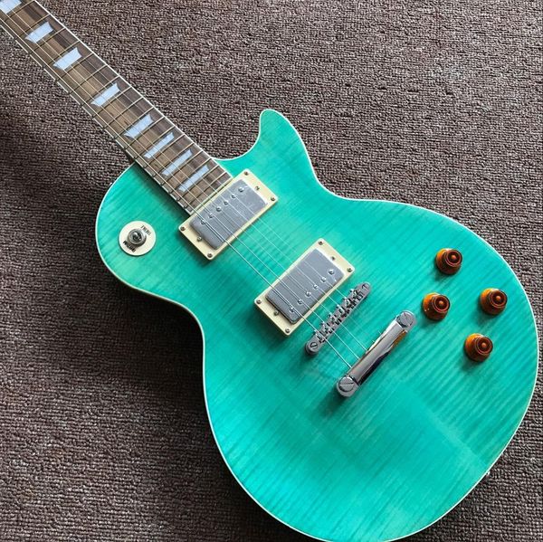 

new standard custom tiger flame electric guitar green color standard gitaar,rosewood fingerboard