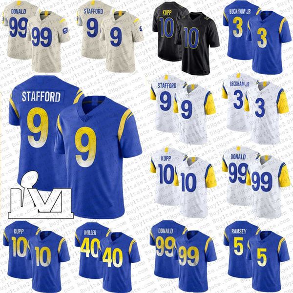 

9 matthew stafford 10 99 aaron donald cooper kupper los''angeles''rams''football jerseys 3 odell beckham', Black