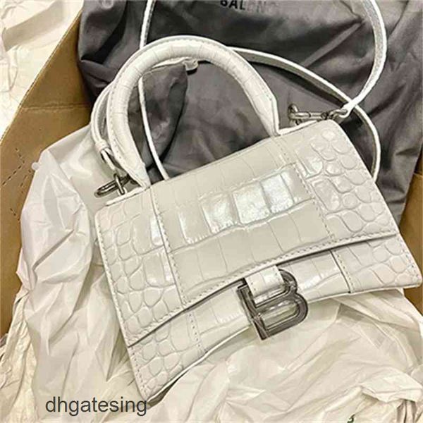 

bag vintage hourglass bags balencaig shoulder designer handbag mini 2022 textured chain high version buckle crocodile pattern single ha13