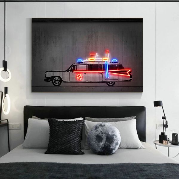 Lanterna nórdica Criação de carro Cool Painting Poster moderno e impressões de arte de parede para garoto quarto de menino Decoração de casa