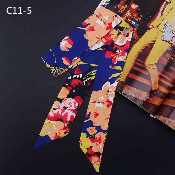 

h brand 95cm5cm people human printed strap small women silk scarf headband long scarves bag accessories ribbon, Blue;gray