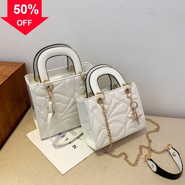

texture chain mini handbag new fashion single msenger fashionable retro women's totes shoulder bag