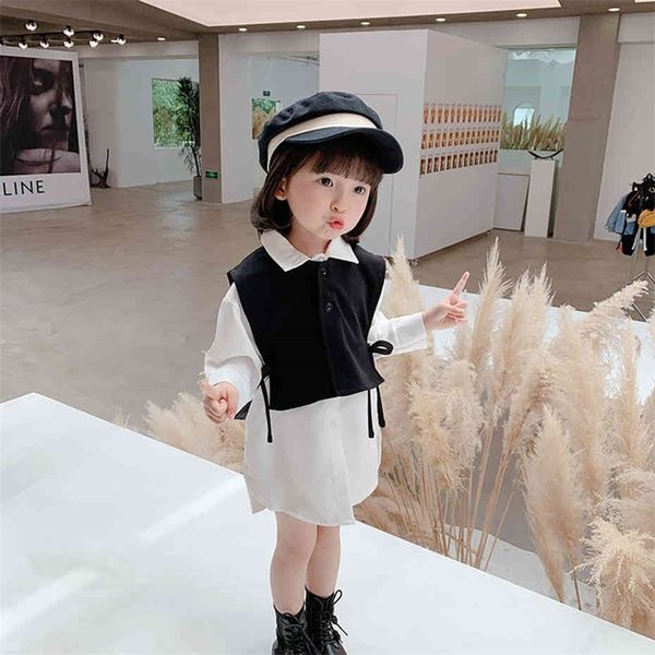 

children clothes solid vest blouse girl clothes casual style children clothes girl spring autumn kids clothing 210412, White
