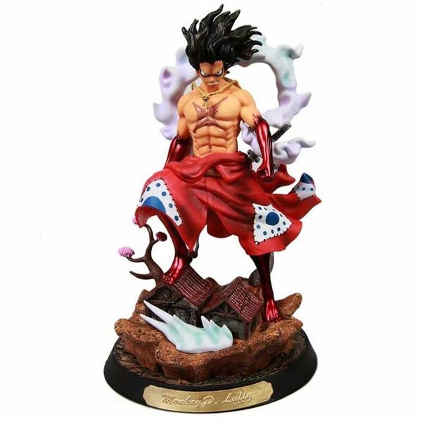 

japanese 29cm anime monkey d. luffy pvc action figure toy anime gk statue collection model doll children gifts q0722