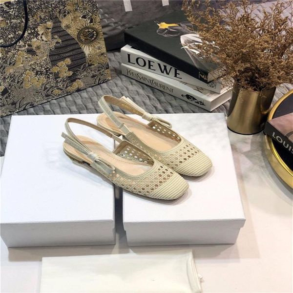 

spring summer 2021 the latest hollowed-out mesh with a three-dimensional embroidered pattern of rattan flat shoes279u, Black