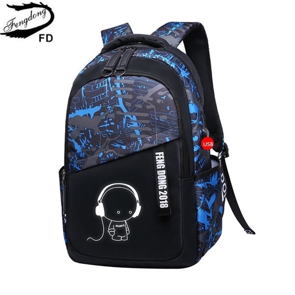 

fengdong kids large waterproof school backpack boys school bags bookbag schoolbags for teenagers male lapbackpack schoolbag lj201225