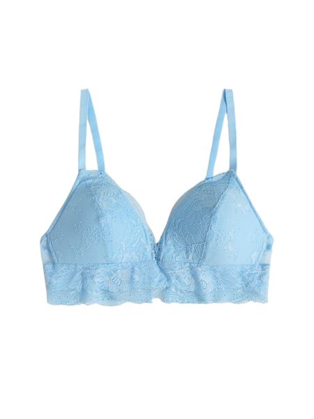 

luvlette lace padded longline bralette 68la#, Black;red