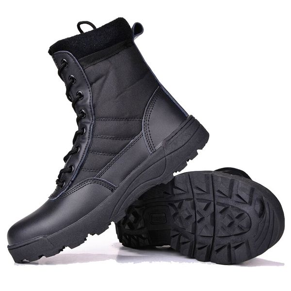

mens military boot combat camo ankle s tactical big size 3647 army male shoes work safety motocycle s 220813, Black
