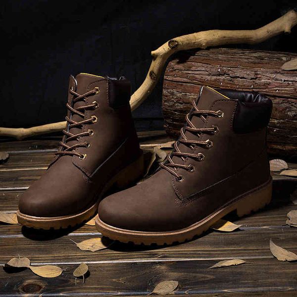 

autumn new martin boots men's leisure large outdoor work women's short, Black