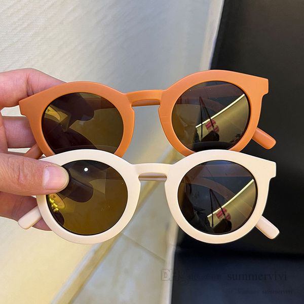 

children sunglasses vintage boys girls grind arenaceous candy color frame sunblock anti ultraviolet kids beach holiday adumbral q6385, Blue