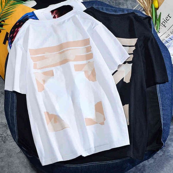 

brand fashion designer luxury couple white t-shirt chaopai high street summer round neck combed cotton short sleeve clothes, White;black