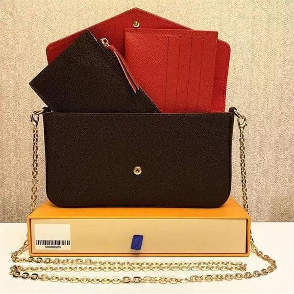 

female 3 pcs bag designer handbags women chain shoulder bags evening messenger handbag243j