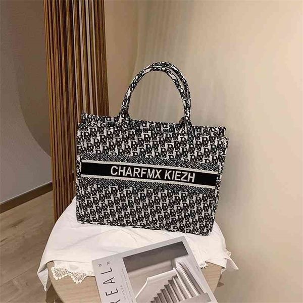 

shop online 85% off discounts big female fashion net red canvas single shoulder underarm bag versatile large capacity hand tote bag