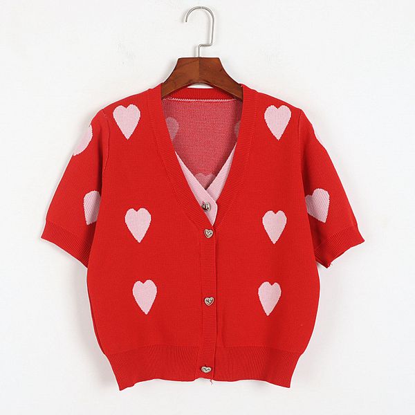 

216 2022 milan runway spring summer brand same style sweater short sleeve v neck womens dl, White;black