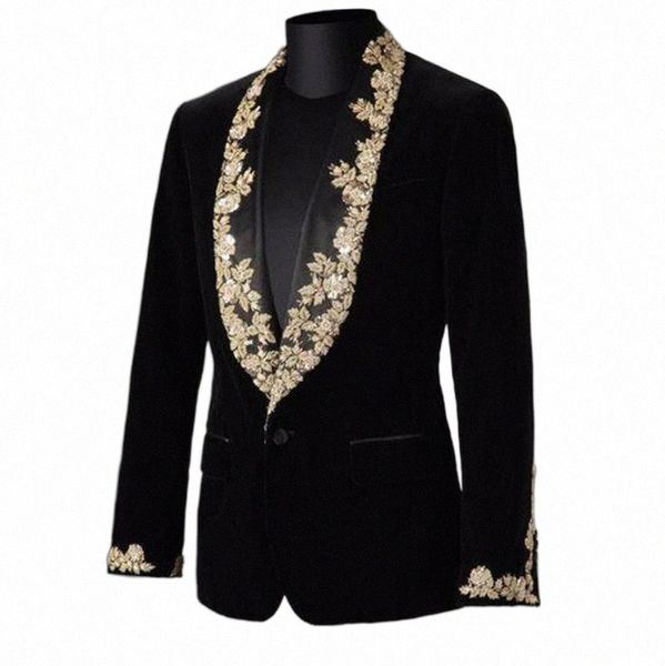 

men's suits & blazers latest coat pant designs black velvet blazer appliqued mens wedding prom party suit jackets custom made performan, White;black