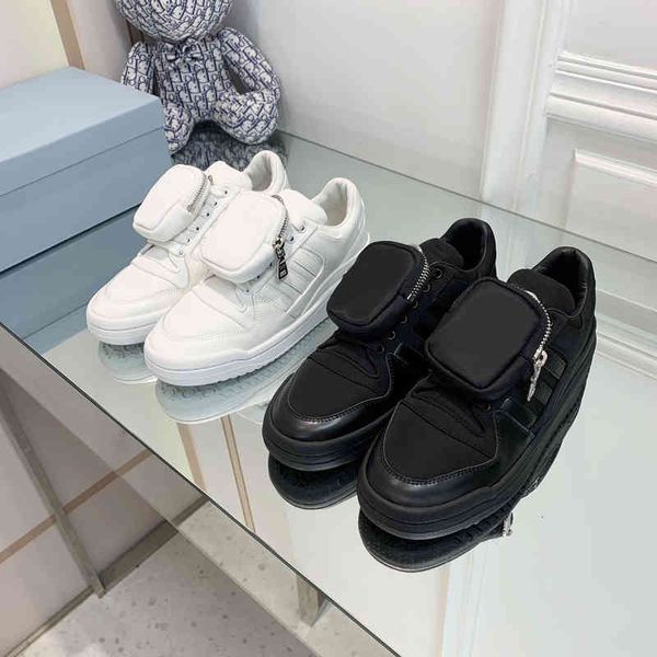 

dress shoes woman genuine leather shoes sneakers flat platform pocket lace up designer leisure apartments size35-41, Black