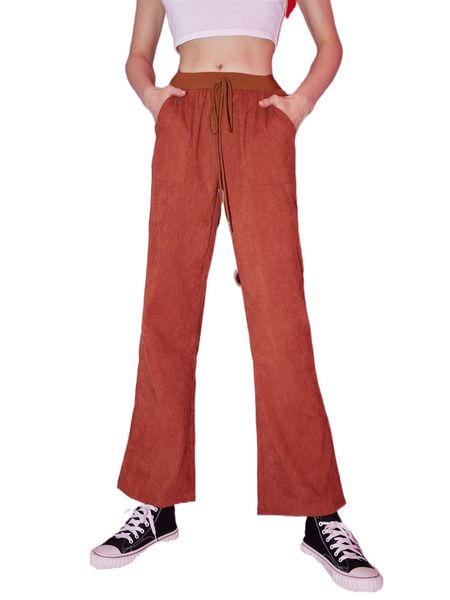 

romwe sweetness dual pocket knot pants z3qg#, Black;white