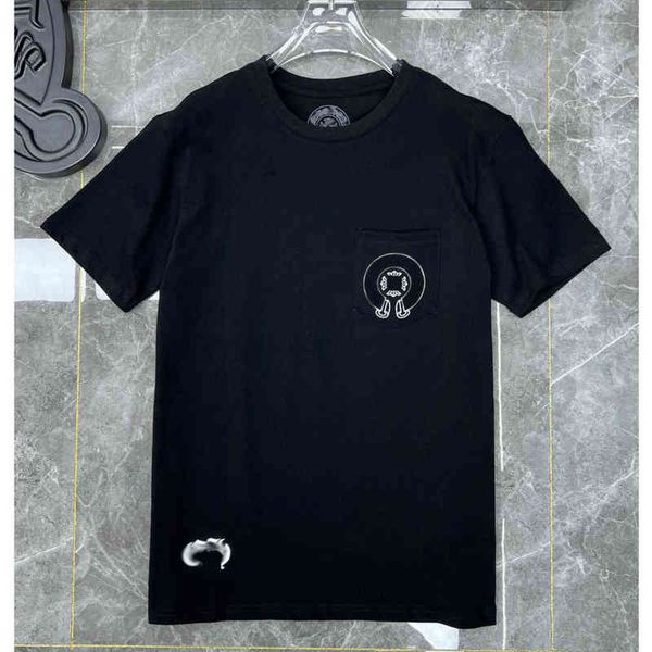 

ch mens luxury t shirts horseshoe flower tees brand man summer cross t-shirts sanskrit letter designer tshirts fashion boy hip hop sweater w, White;black