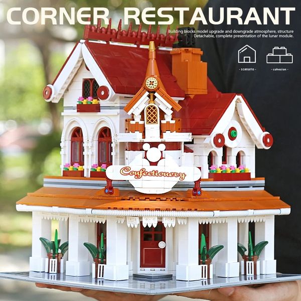 

parisian restaurant corner creator 10243 building blocks street view series mouldking 11003 2527pcs moc bricks children toys christmas birth