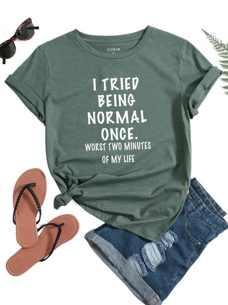 

slogan graphic crew neck tee n2nt#, White