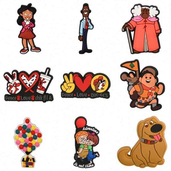 

new arrival new arrival proud family shoe charm for croc shoes decoration cartoon penny proud croc shoe pins for kids new year gift, White;pink
