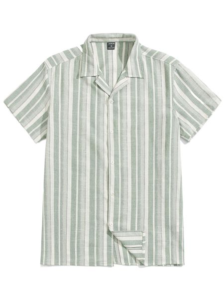 

men drop shoulder striped print shirt o4og#, White;black