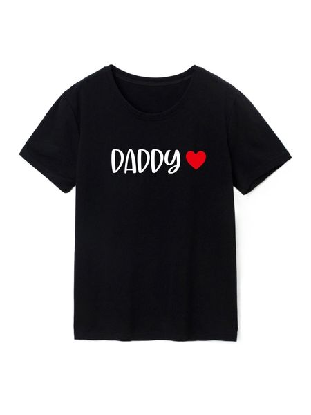 

men 1pc heart & letter graphic tee p35q#, White;black