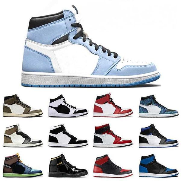 

jumpman 1 high og mens basketball shoes 1s hyper royal university blue obsidian unc 25th anniversary bred concord low citrus women snea barf, Black