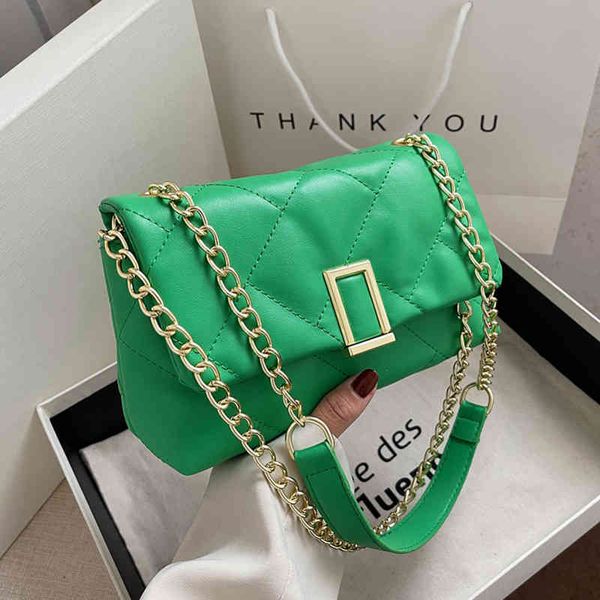 

evening bag square buckle small soft quilted pu crossbody bags for women 2022 in trend long belt branded chain shoulder handbags 0623