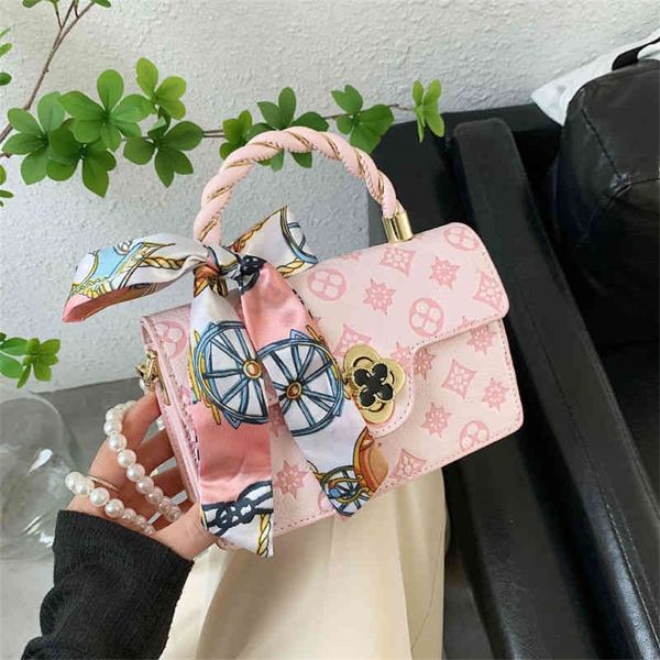 

50% off online sale store high sense female fashion pearl messenger versatile red embossed portable one shoulder small square bag apvb