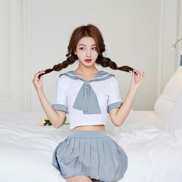 Одежда набор японских корейских аниме девочки школьная юбка униформа jk высокая талия платья моряком женская модная одежда для сексуального косплея costumecl
