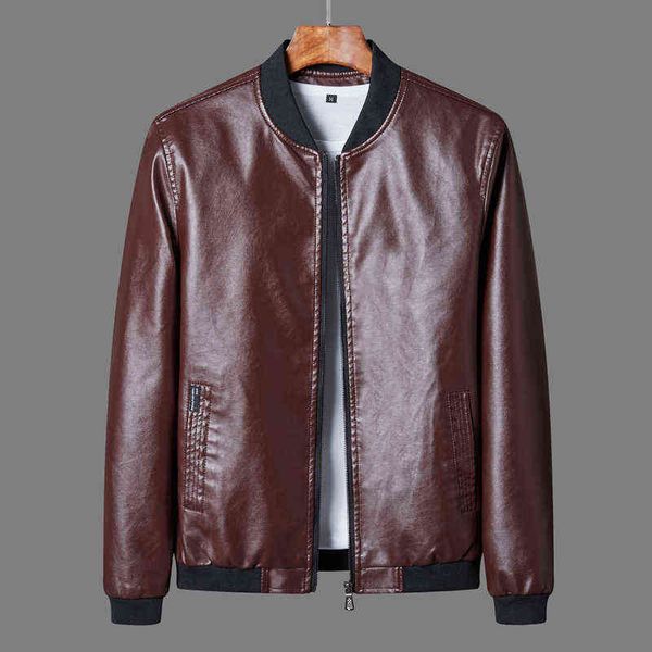 

men's leather jacket design stand collar coat men casual motorcycle leather coat mens biker faux jackets windbreaker coats 8xl t220728, Black
