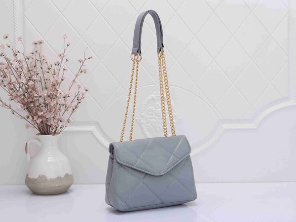 

tz ladies fashion grey pu leather mini chain shoulder bag designer flap messenger bag solid color fashionable dress bags handbags