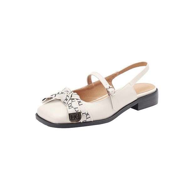 

designer women summer luxury sandals shoes genuine leather block low square heels pumps flats shoe party open toes dress shoe formal ygn020-, Black