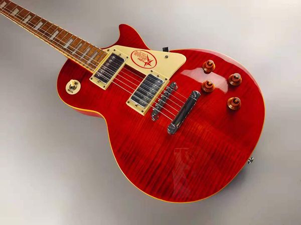 

lp electric guitar, mahogany body, rosewood fretboard, yellow binding