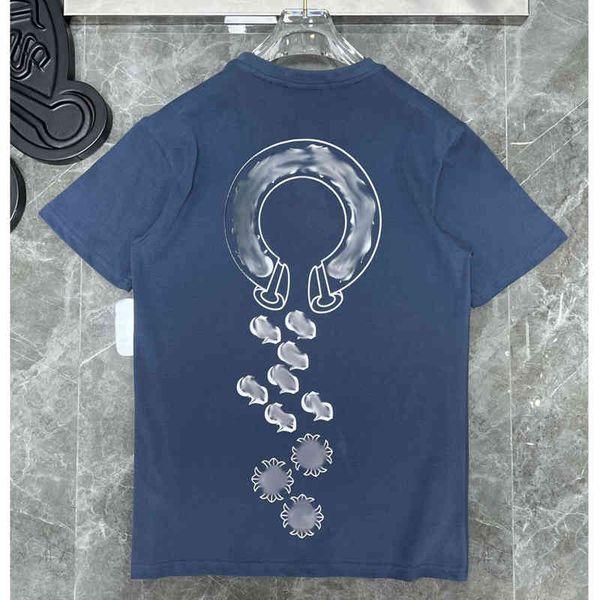 

summer mens luxury t shirts fashion ch brand man tees sanskrit letter t-shirt horseshoe flower cross short sleeve designer tshirts hip hop s, White;black