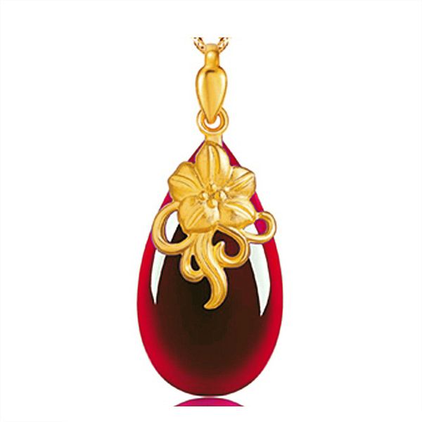 Colares de ouro de luxo rubi pombo sangue colar vermelho para mulheres jóias de casamento água gota de pera em forma de pingente colar