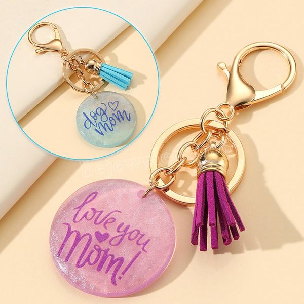 

fashion mom resin pendant keychains cute car keyring charm tassel key chains rings mother father 's day gift valentine' s gift, Slivery;golden
