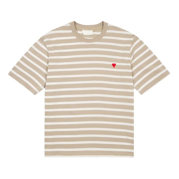 

parisian style designer men's t-shirts classic paris letters heart graphic embroidery short sleeves pure cotton tees for men women stri, White;black