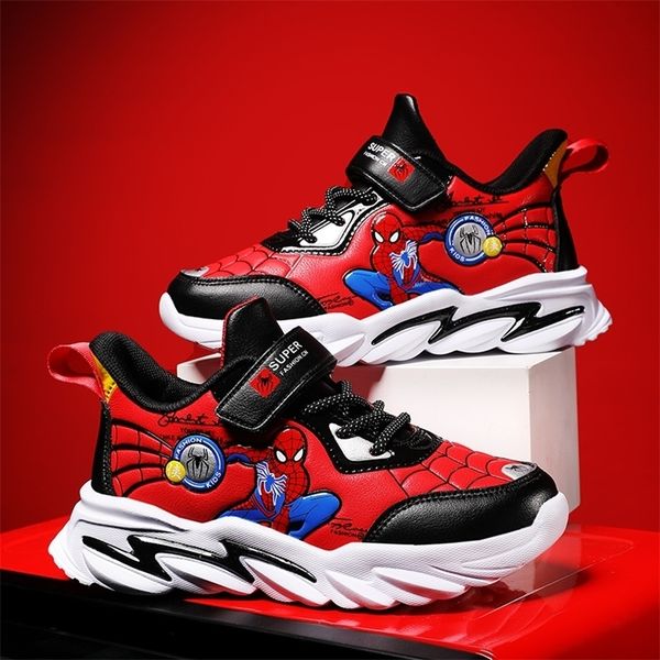 

kids sneakers cartoon children basketball shoes for boys lightweight boys sports running sneakers pu leather infant tennis 220513, Black