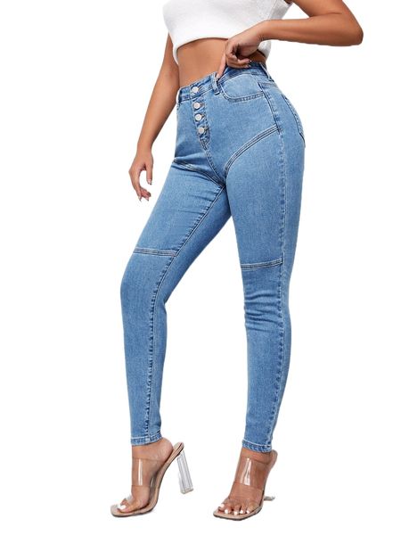 

sxy high waist skinny jeans m6zq#, Blue