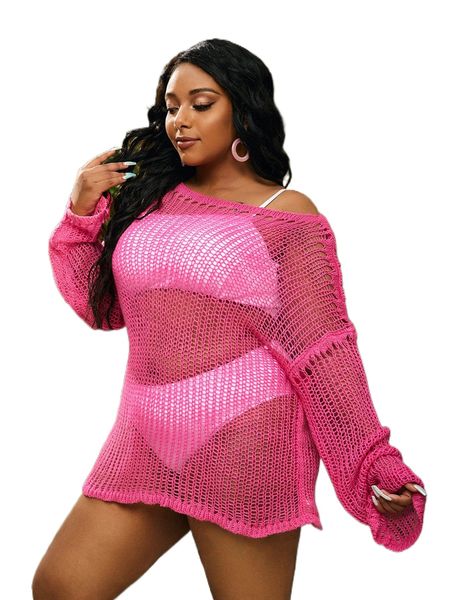 

plus drop shoulder cover up without bikini o1kh#, Black