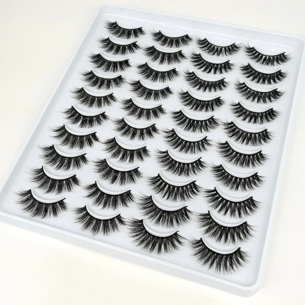 

3d mink false eyelashes thick women beauty makeup fake eye lashes handmade natural extension soft lash 20pairs in one box