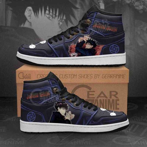 

megumi fushiguro jujutsu kaisen sneakers anime shoes, Black