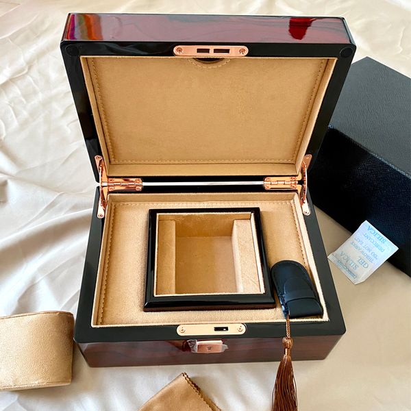 Custodie per orologi di alta qualità Scatole portaoggetti interne in velluto, organizer con chiusura a cintura, regalo, orologio laccato per pianoforte, documenti in legno, confezione di carte 01